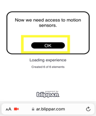 Cho phép truy cập cảm biến chuyển động